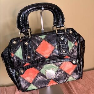 VTG MCM snakeskin multicolor leather handbag